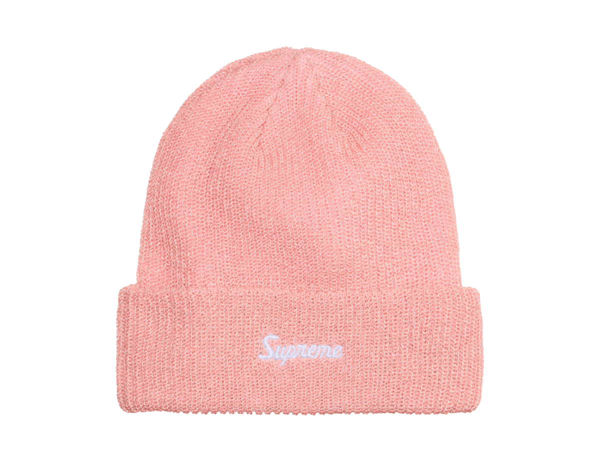 Supreme Loose Gauge Beanie 'Pink Reflective'