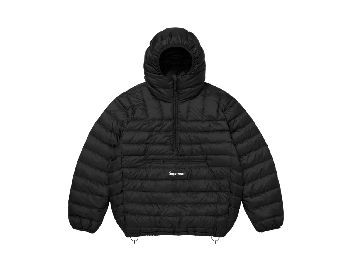 Supreme Micro Down Half Zip Hooded Pullover 'Black'