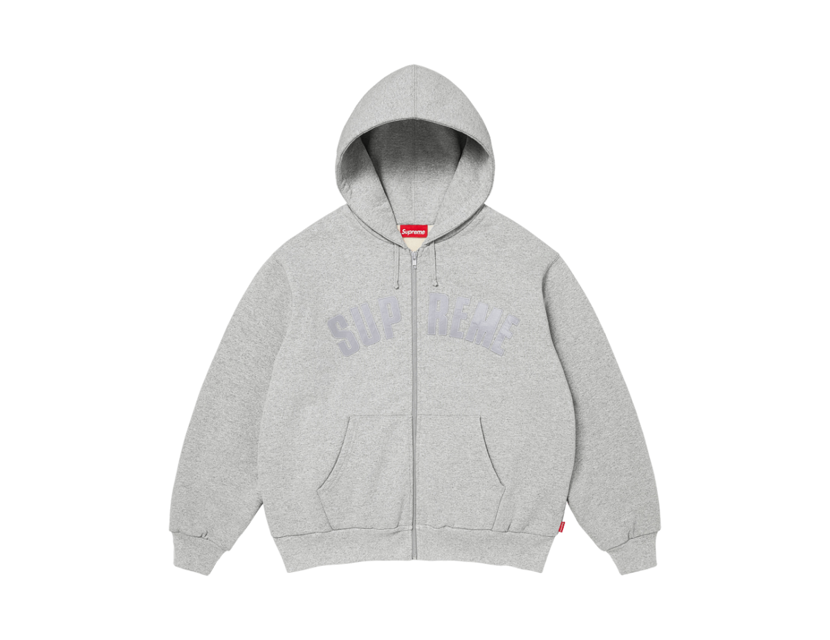 Supreme Arc Thermal Lined Zip Up Hooded Sweatshirt 'Heather Grey'