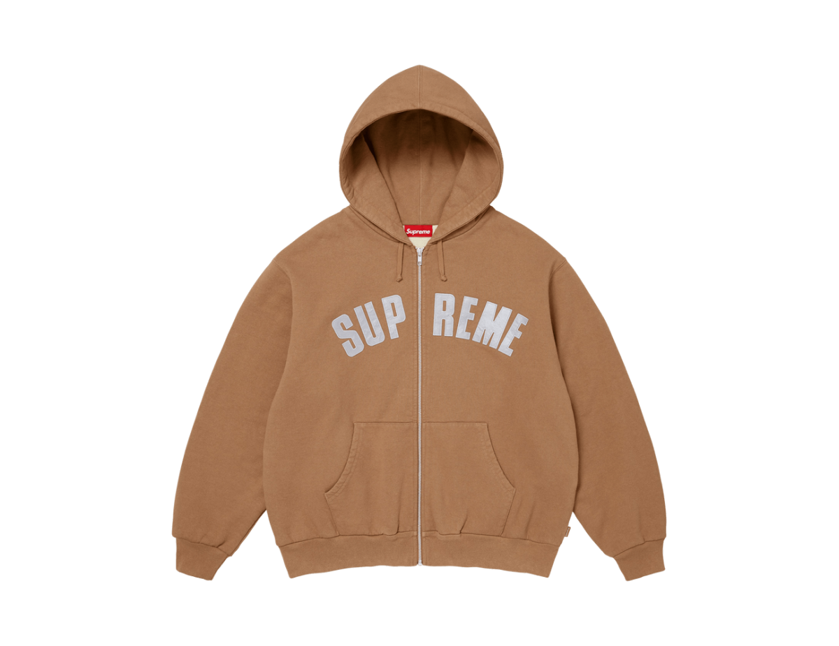 Supreme Arc Thermal Lined Zip Up Hooded Sweatshirt 'Light Brown'