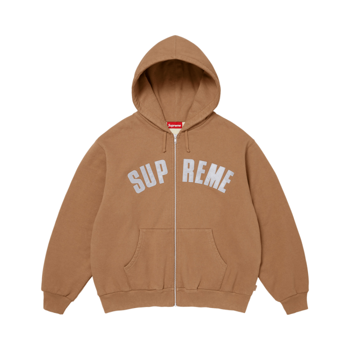 Supreme Arc Thermal Lined Zip Up Hooded Sweatshirt 'Light Brown'