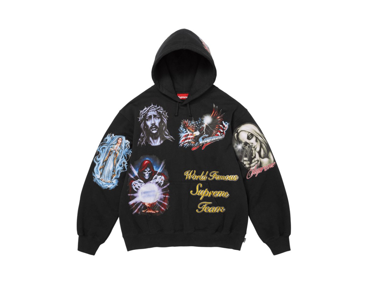 Supreme Stickers Hooded Sweatshirt Black