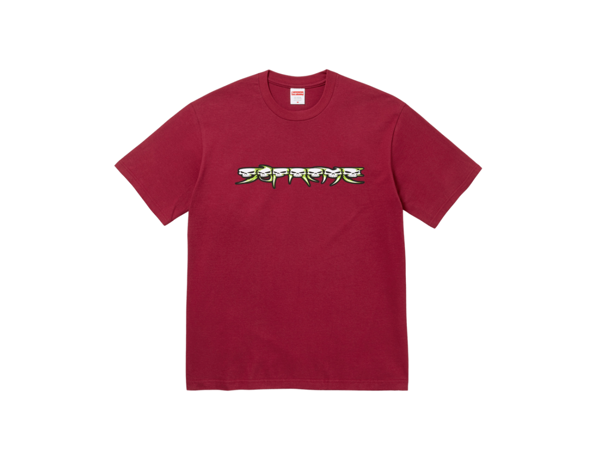 Supreme Skulls Spellout Tee 'Cardinal'