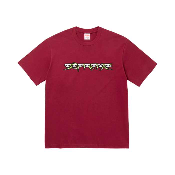 Supreme Skulls Spellout Tee 'Cardinal'