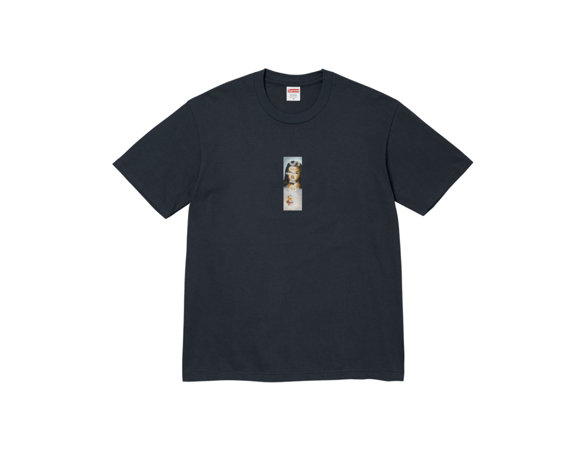 Supreme Prayer Card Box Logo Tee 'Navy'