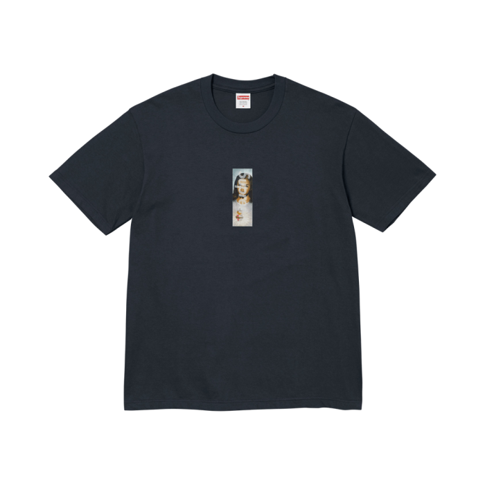 Supreme Prayer Card Box Logo Tee 'Navy' Supreme Prayer Card Box Logo Tee 'Navy'