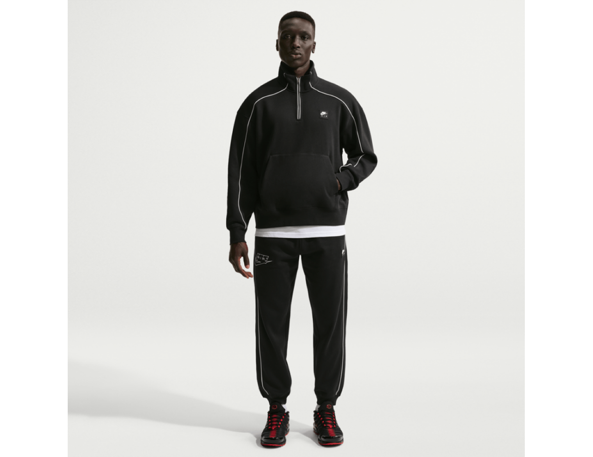 Nike Air Men's Fleece Quarter-Zip Top Black Nike Air Men's Fleece Quarter-Zip Top Black