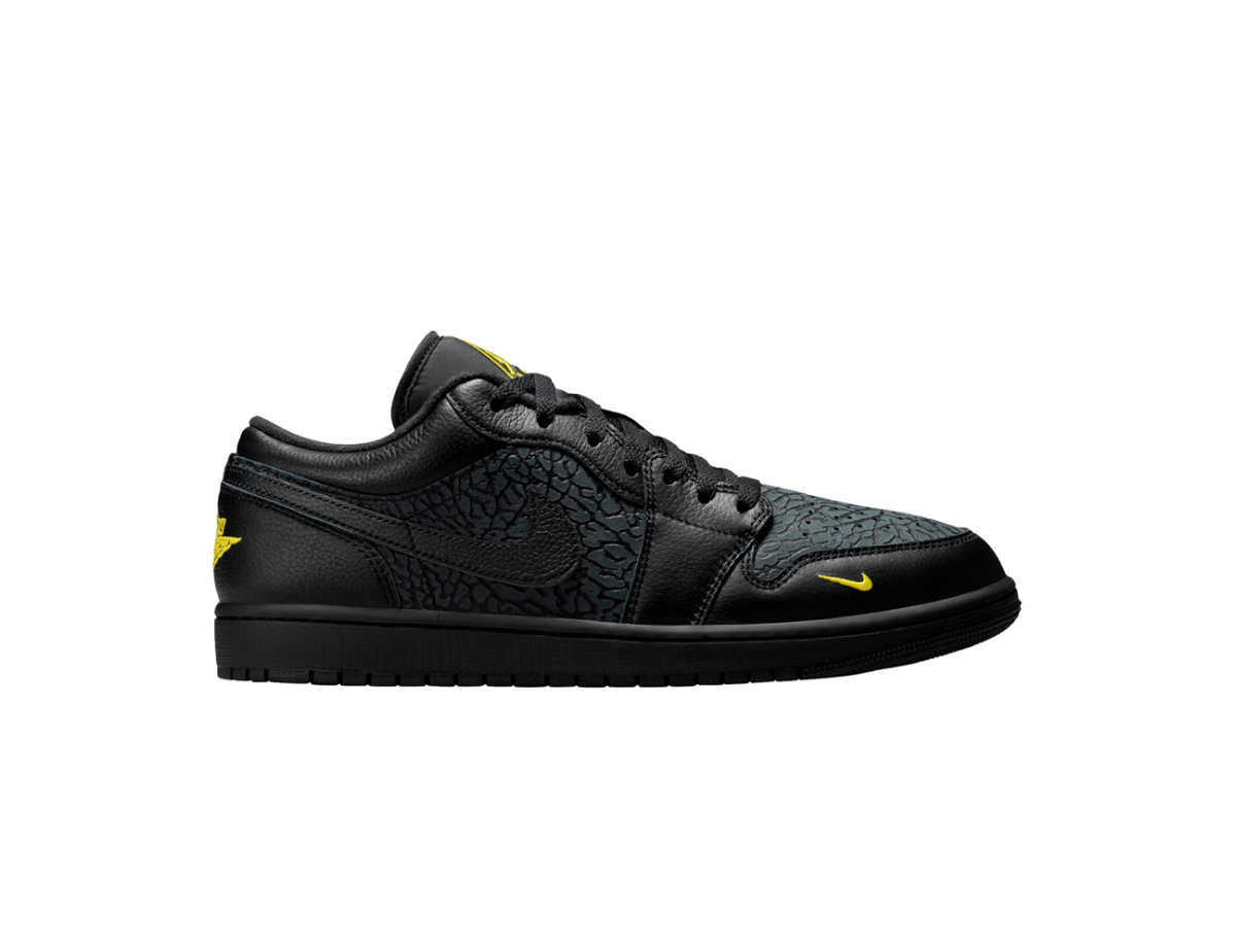 Jordan 1 Low Black Elephant Print