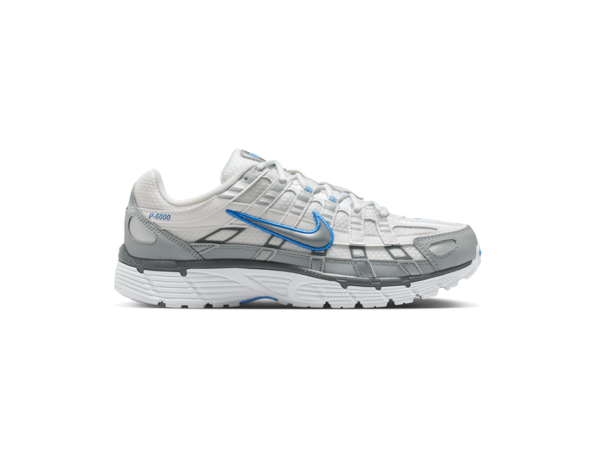 Nike P-6000 White Metallic Silver Blue Nike P-6000 White Metallic Silver Blue