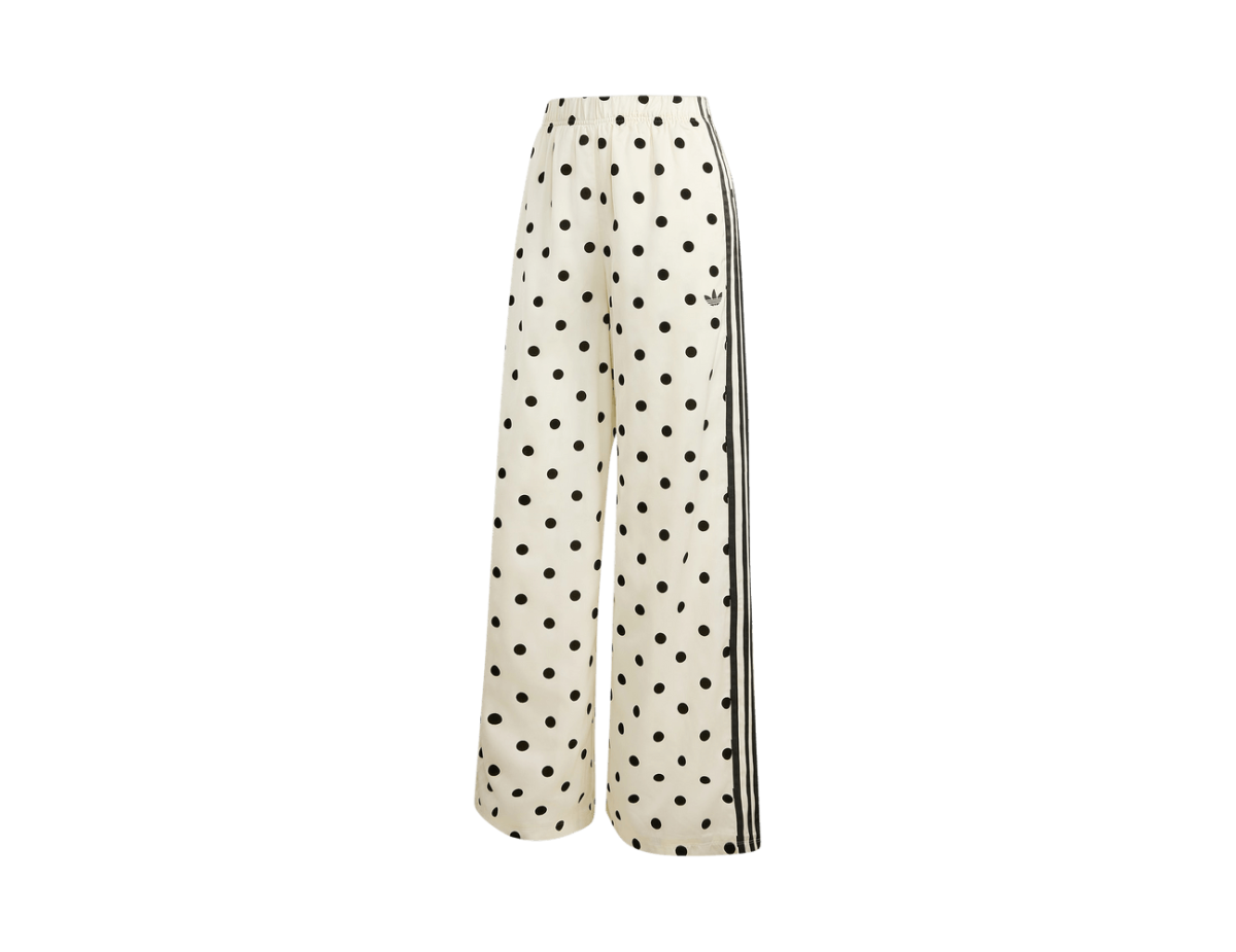 Adidas Satin Polka Dots Wide Leg Pants Off White
