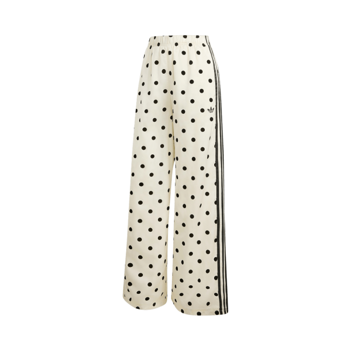 Adidas Satin Polka Dots Wide Leg Pants Off White