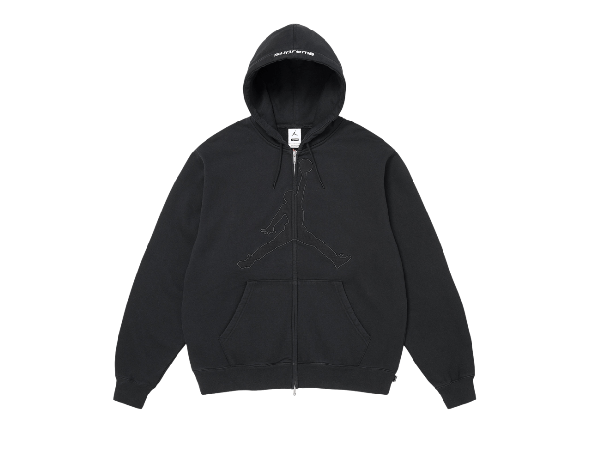 Supreme x Jordan Zip Up Hooded Sweatshirt 'Black' Supreme x Jordan Zip Up Hooded Sweatshirt 'Black'