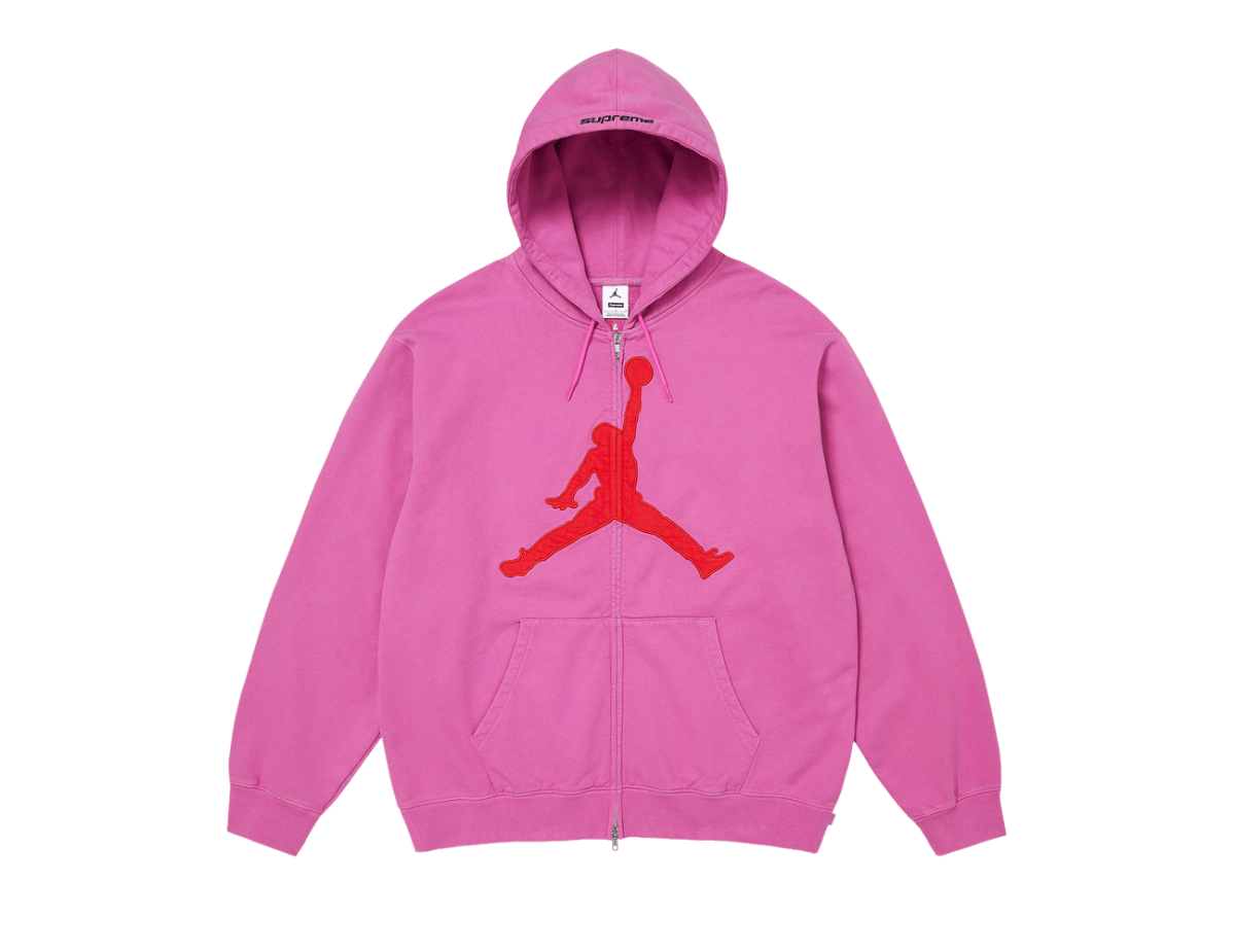 Supreme x Jordan Zip Up Hooded Sweatshirt 'Pink' Supreme x Jordan Zip Up Hooded Sweatshirt 'Pink'