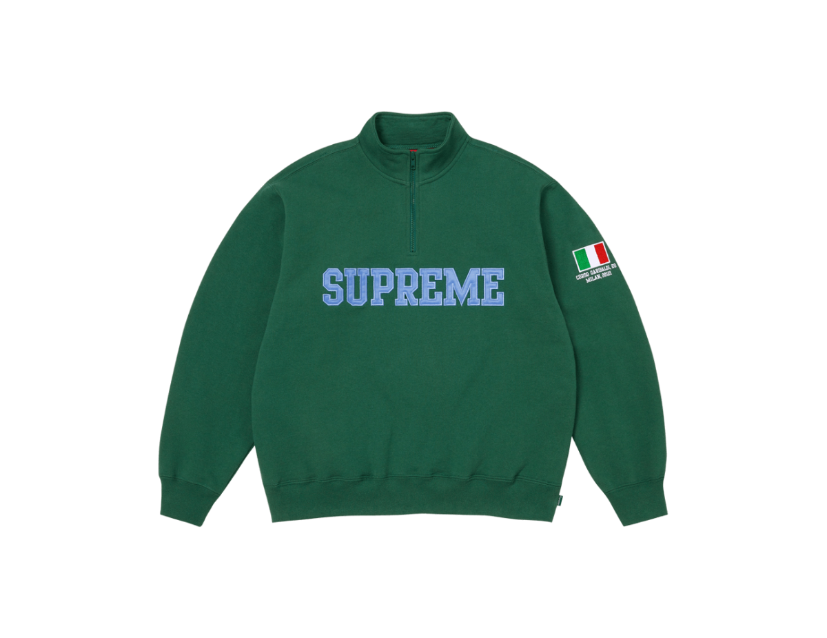 Supreme Shop Flag Half Zip Pullover 'Dark Green Milan' Supreme Shop Flag Half Zip Pullover 'Dark Green Milan'