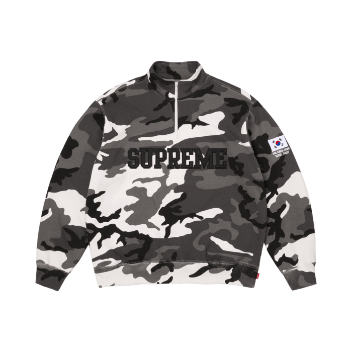 Supreme Shop Flag Half Zip Pullover 'Snow Camo Seoul'