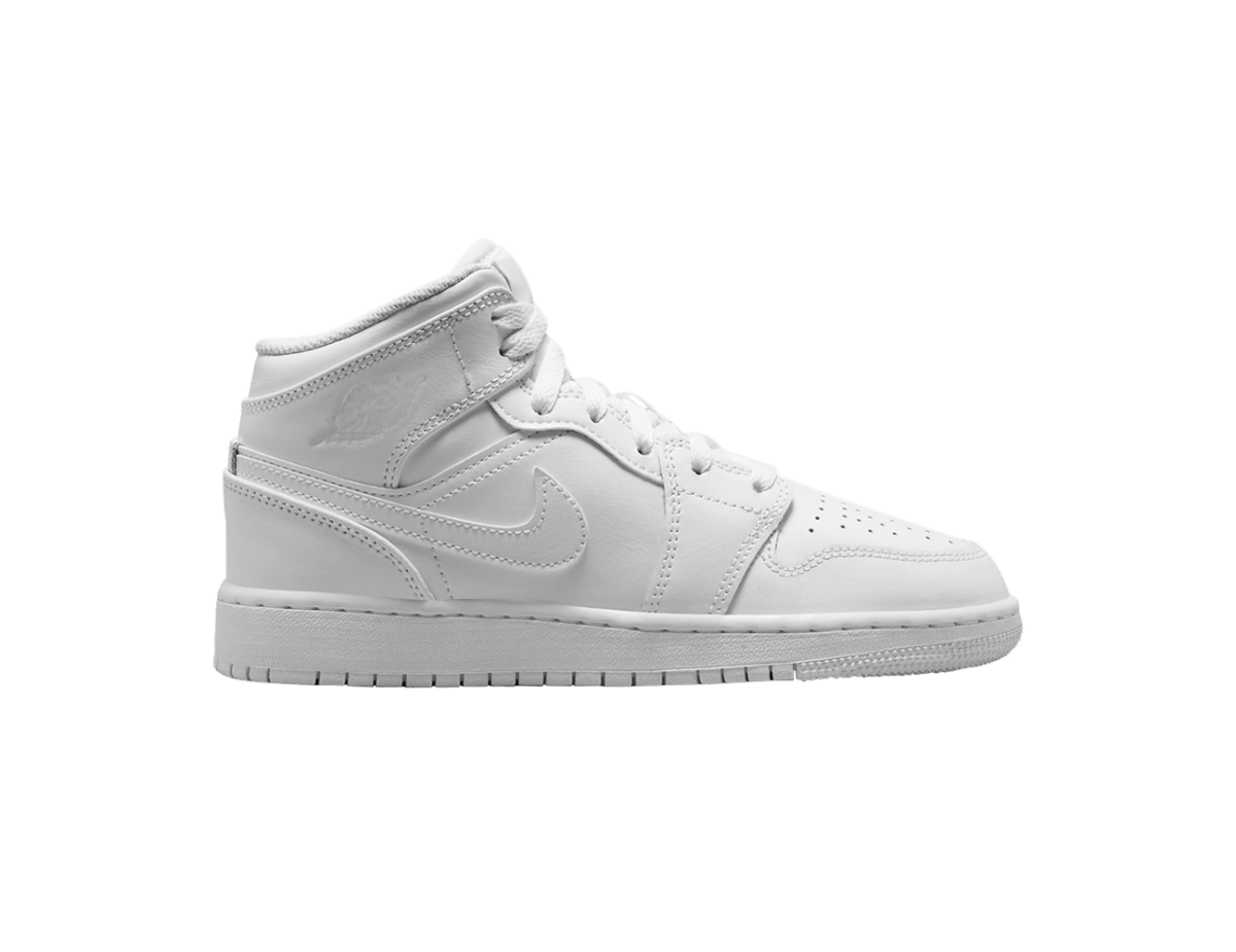 Jordan 1 Mid Triple White (2023) (GS) Jordan 1 Mid Triple White (2023) (GS)