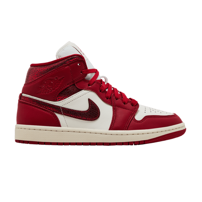 Jordan 1 Mid SE Red Cracked Leather (Women's) Jordan 1 Mid SE Red Cracked Leather (Women's)