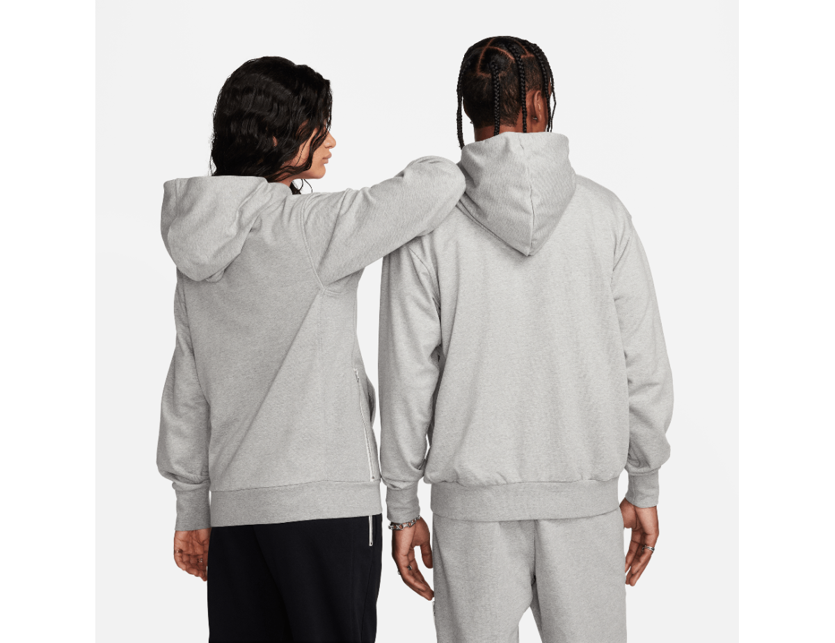 Nike Standard Issue Men's Dri-FIT Full-Zip Basketball Hoodie Dark Grey Heather/Pale Ivory