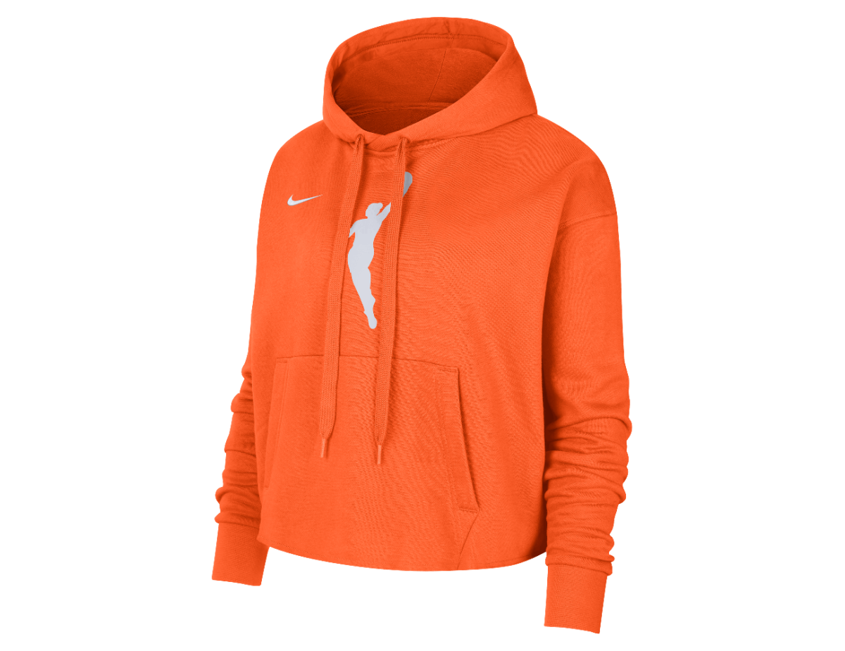 Team 13 Courtside Women's Nike WNBA Cropped Pullover Hoodie Brilliant Orange/Brilliant Orange/White