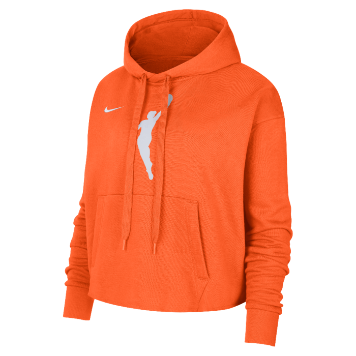 Team 13 Courtside Women's Nike WNBA Cropped Pullover Hoodie Brilliant Orange/Brilliant Orange/White