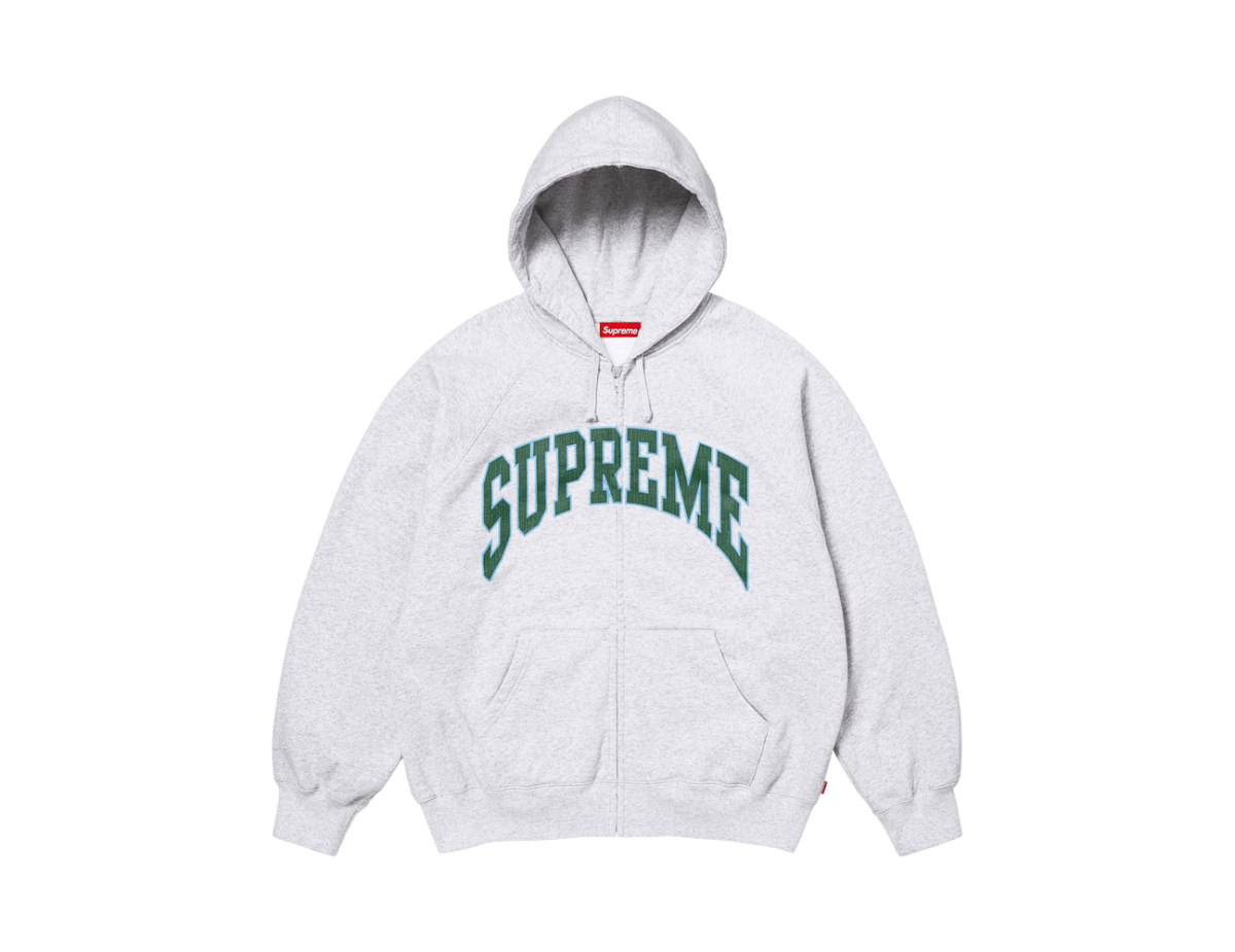 Supreme Cracked Raglan Zip Up Hooded Sweatshirt 'Ash Grey' Supreme Cracked Raglan Zip Up Hooded Sweatshirt 'Ash Grey'