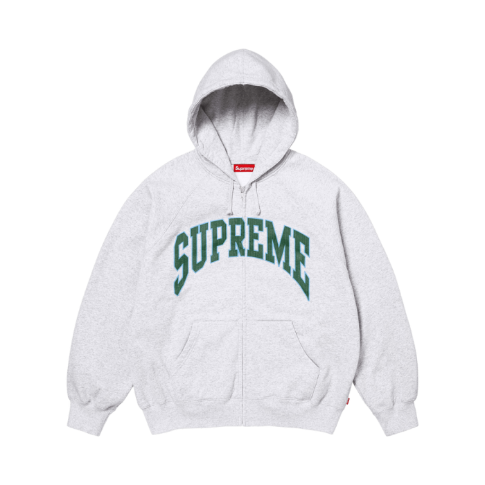 Supreme Cracked Raglan Zip Up Hooded Sweatshirt 'Ash Grey' Supreme Cracked Raglan Zip Up Hooded Sweatshirt 'Ash Grey'