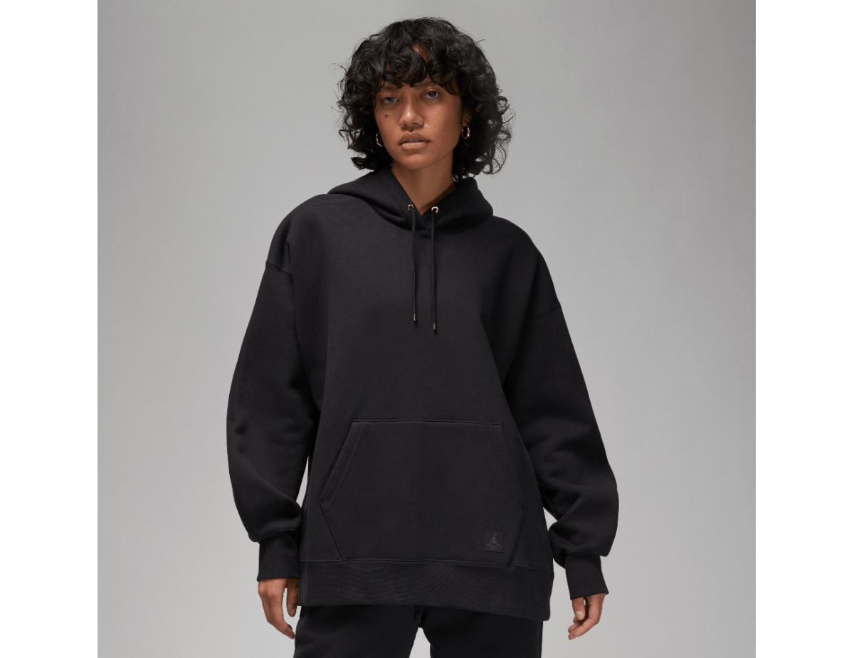 Jordan Flight Fleece Women's Satin-Lined Pullover Hoodie Black