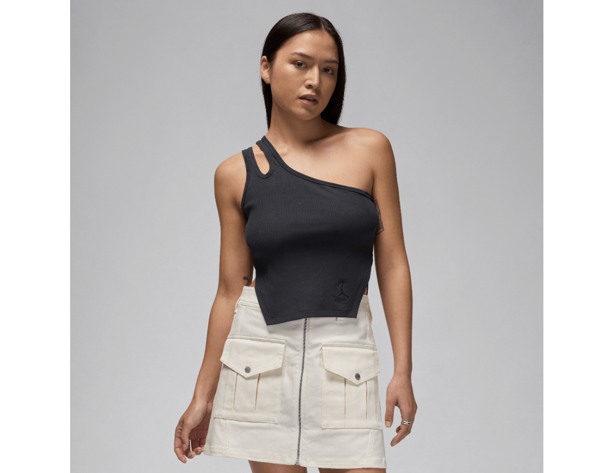 Jordan Women's Asymmetrical Ribbed Tank Off Noir