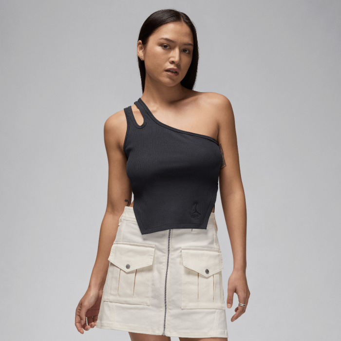 Jordan Women's Asymmetrical Ribbed Tank Off Noir Jordan Women's Asymmetrical Ribbed Tank Off Noir