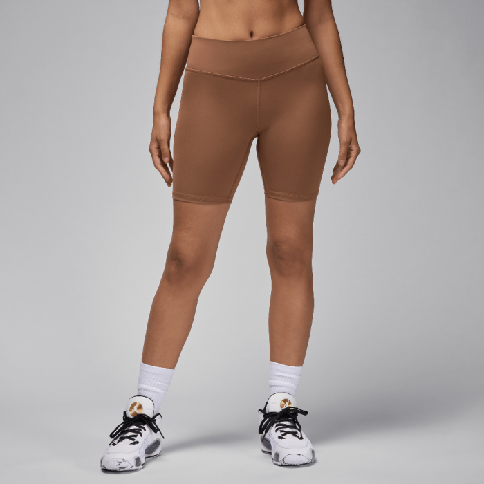 Jordan Sport Women's High-Waisted 7" Bike Shorts Archaeo Brown/White Jordan Sport Women's High-Waisted 7" Bike Shorts Archaeo Brown/White