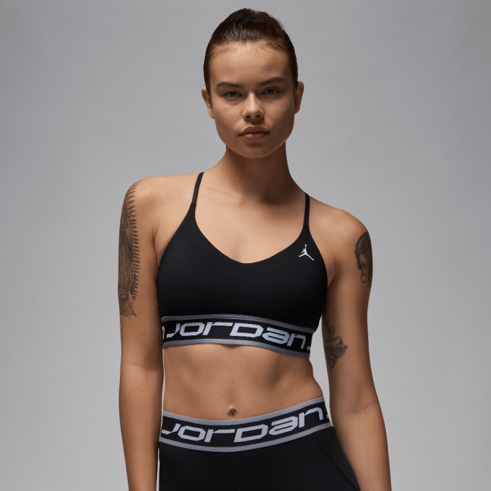 Jordan Sport Indy Women's Light Support Sports Bra Black/Stealth/Black/White Jordan Sport Indy Women's Light Support Sports Bra Black/Stealth/Black/White