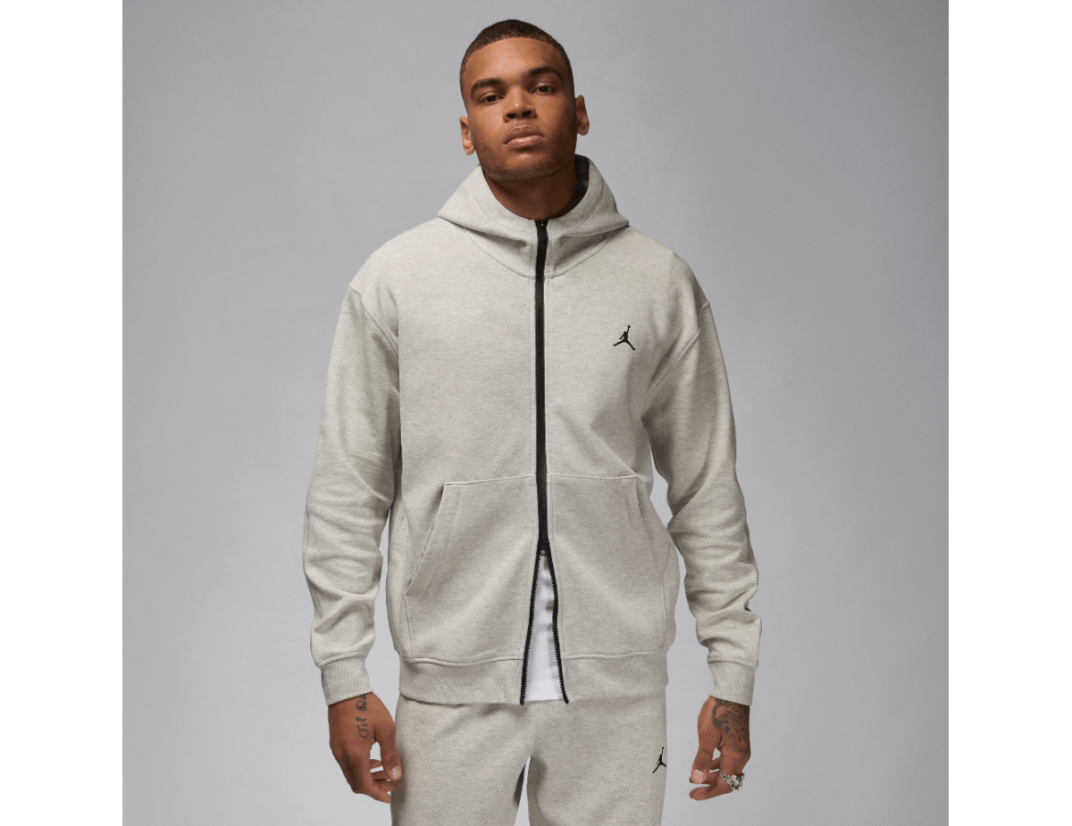 Jordan Sport Hoop Fleece Men's Dri-FIT Full-Zip Hoodie Grey Heather/Black