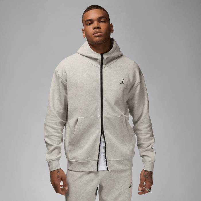 Jordan Sport Hoop Fleece Men's Dri-FIT Full-Zip Hoodie Grey Heather/Black Jordan Sport Hoop Fleece Men's Dri-FIT Full-Zip Hoodie Grey Heather/Black