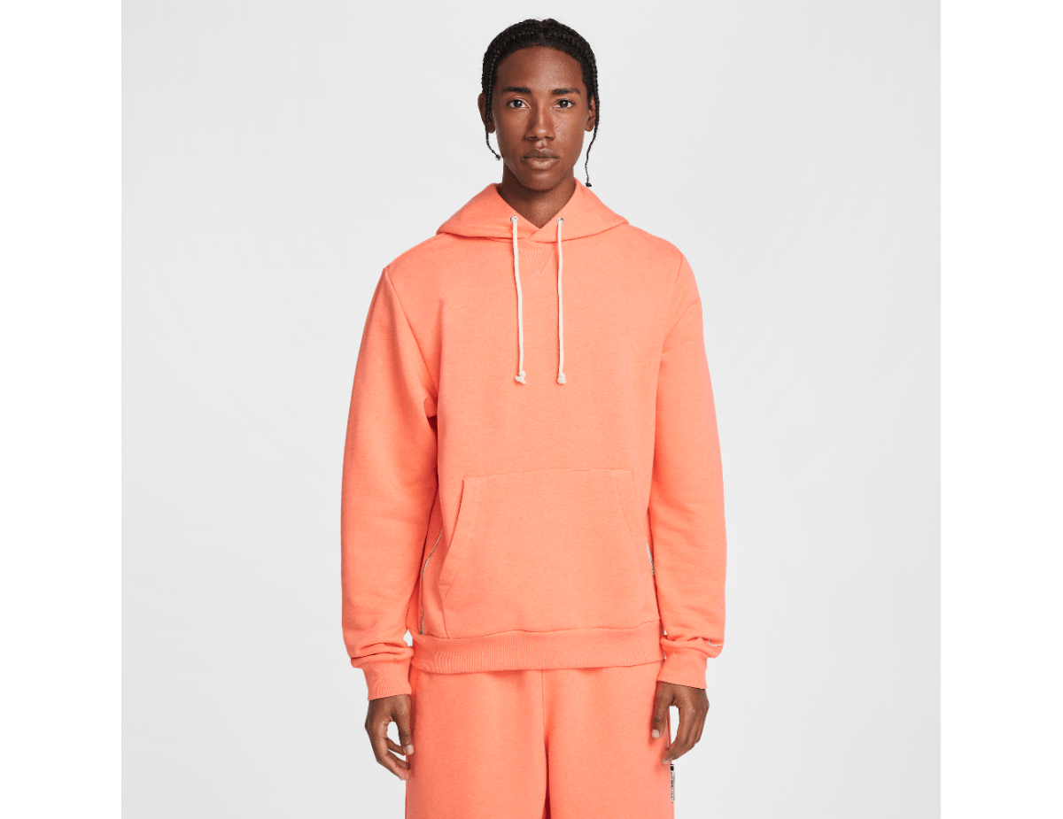 Nike Standard Issue Men's Dri-FIT Pullover Basketball Hoodie Light Wild Mango/Heather/Pale Ivory