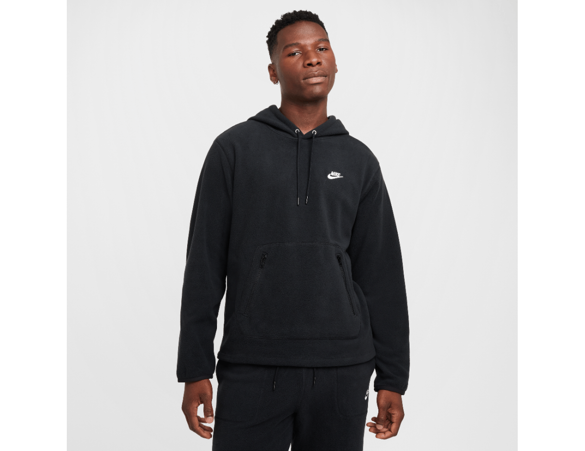 Nike Club Men's Winterized Pullover Hoodie Black/White