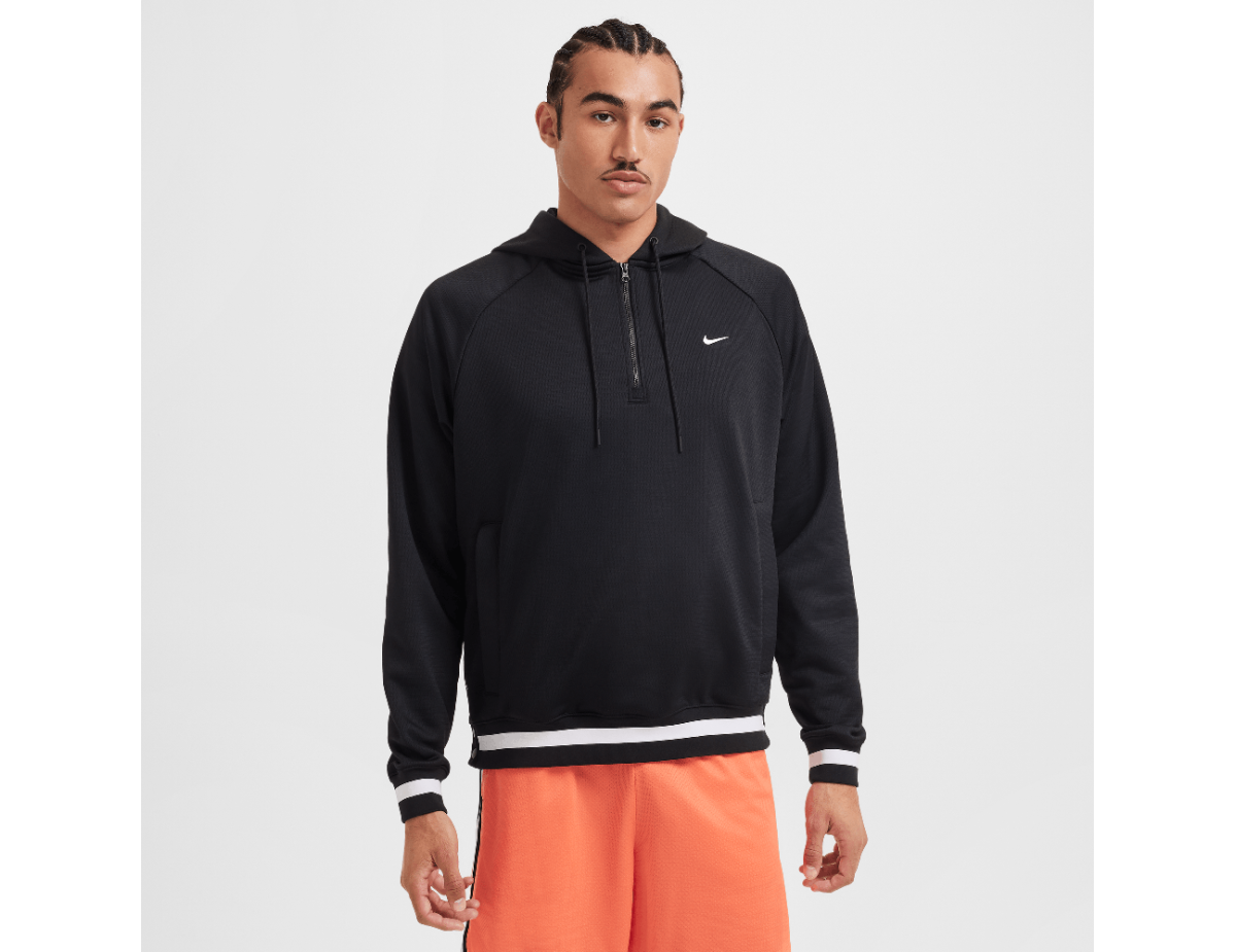 Nike DNA Men's Therma-FIT 1/4-Zip Basketball Hoodie Black/White
