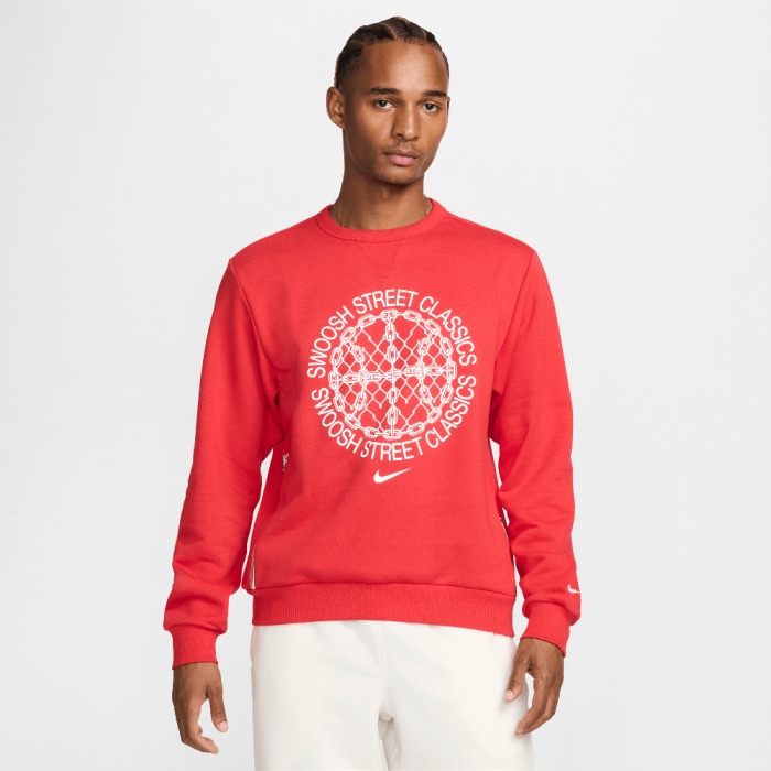 Nike Standard Issue Men's Dri-FIT Basketball Crew-Neck Sweatshirt University Red/Heather/Pale Ivory Nike Standard Issue Men's Dri-FIT Basketball Crew-Neck Sweatshirt University Red/Heather/Pale Ivory