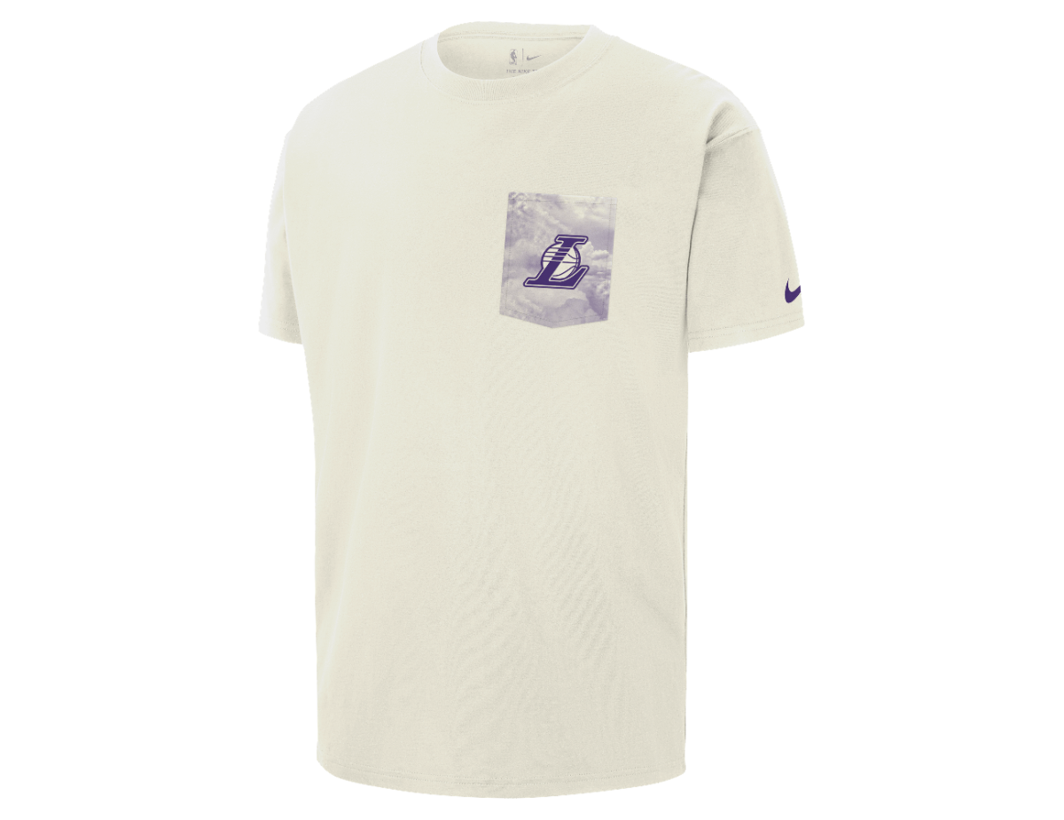 Los Angeles Lakers Courtside Men's Nike NBA Max90 T-Shirt Sail Los Angeles Lakers Courtside Men's Nike NBA Max90 T-Shirt Sail