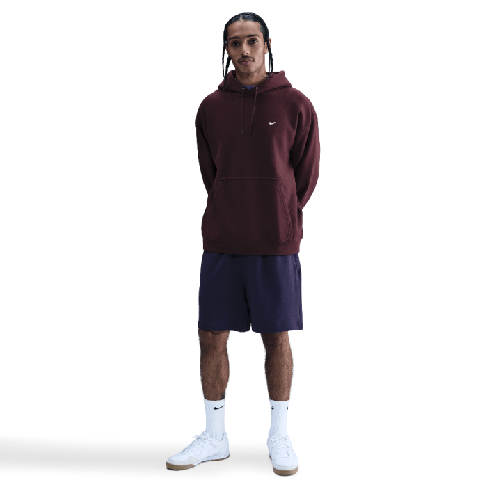 Nike Solo Swoosh Men's Pullover Hoodie Burgundy Crush/Burgundy Crush/White