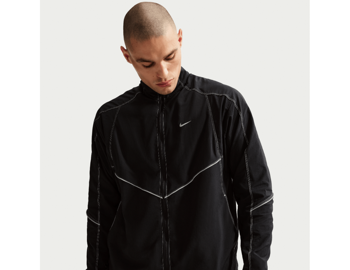 Nike Men's Dri-Fit Retro Running Track Jacket Black