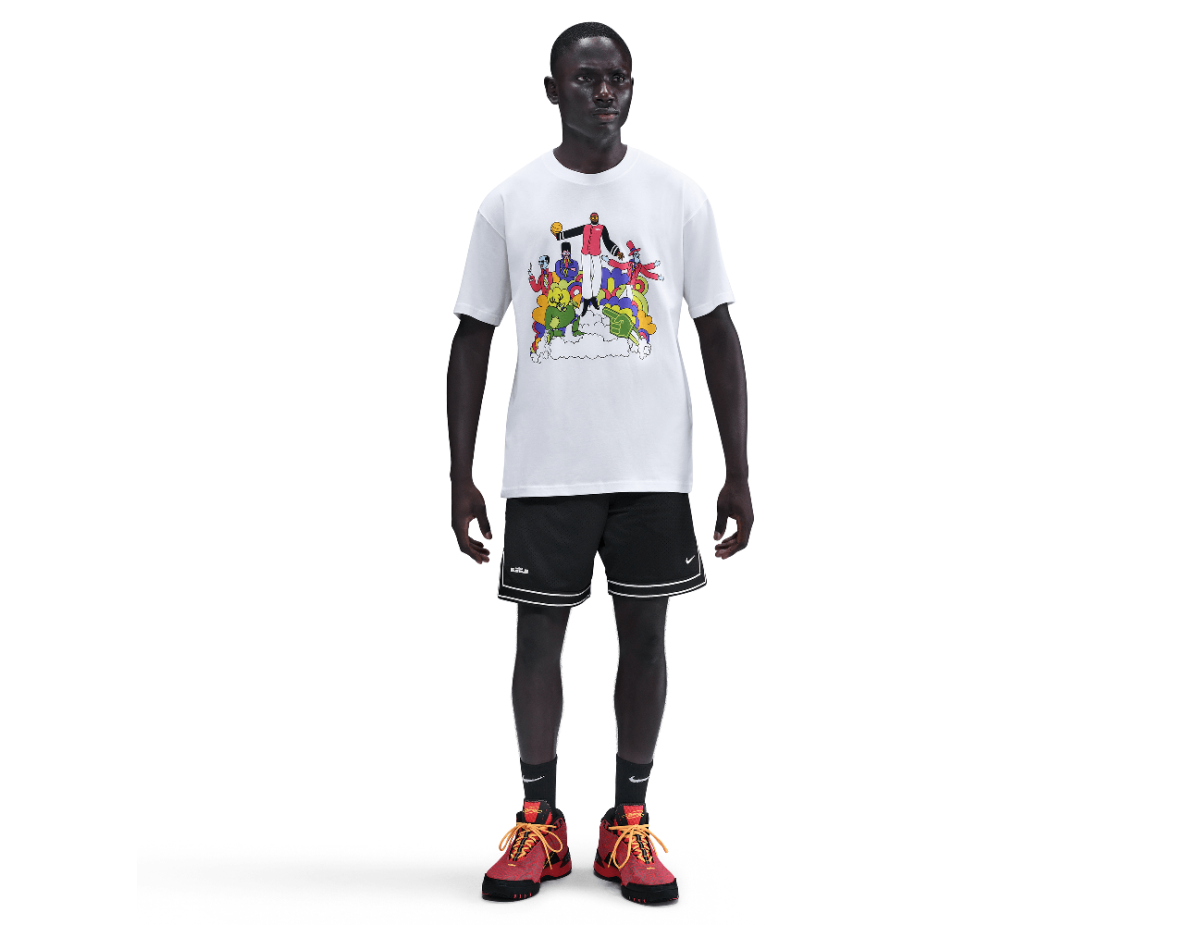 LeBron 'Heat Wave' Men's Basketball T-shirt White LeBron 'Heat Wave' Men's Basketball T-shirt White