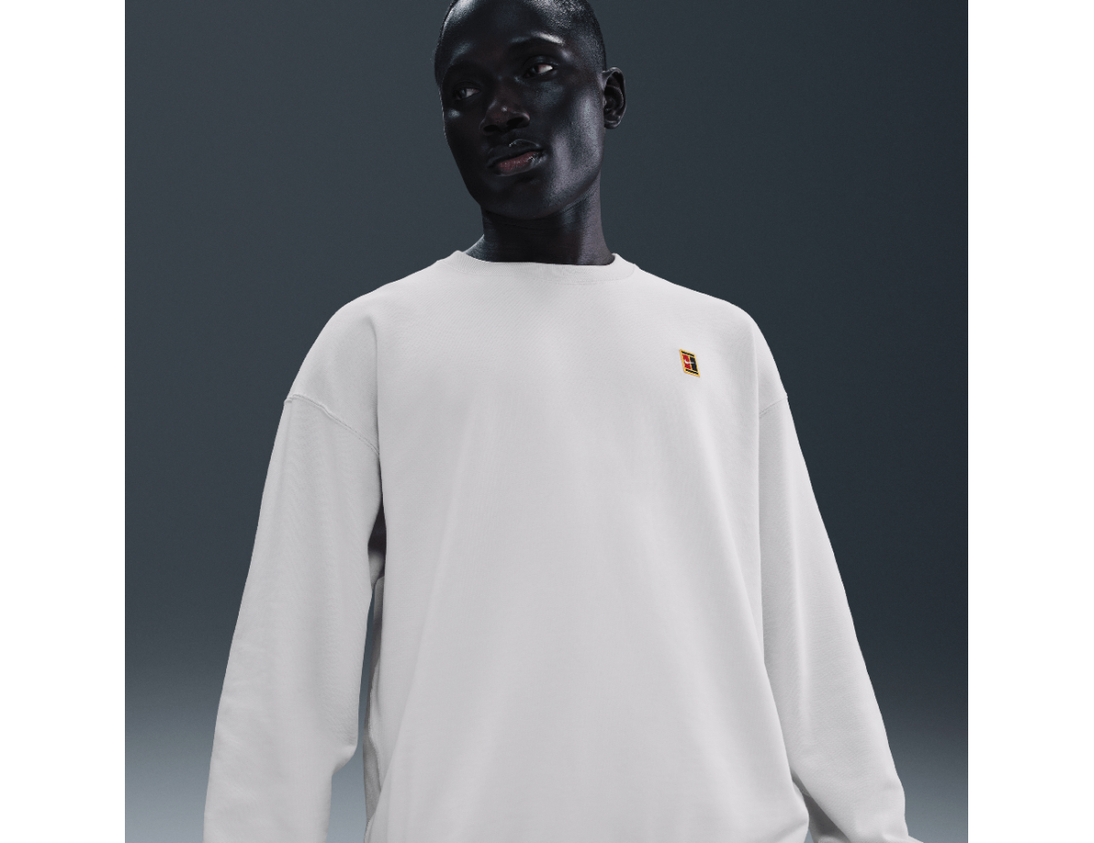 NikeCourt Men's French Terry Crewneck Top Phantom NikeCourt Men's French Terry Crewneck Top Phantom