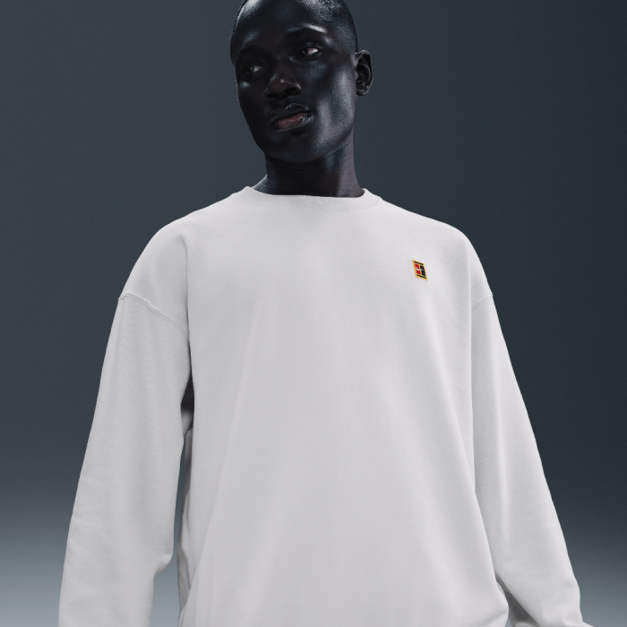 NikeCourt Men's French Terry Crewneck Top Phantom