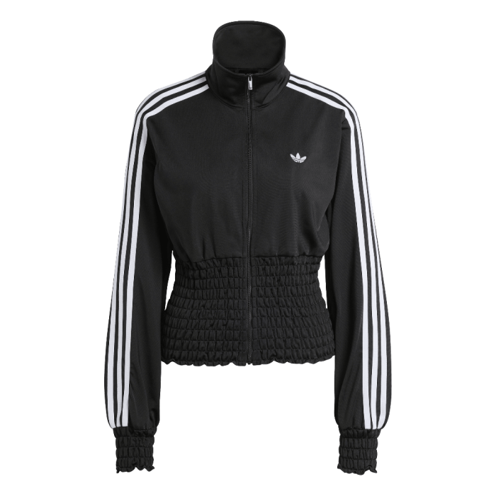 Adidas Smocked Firebird Track Top Black Adidas Smocked Firebird Track Top Black