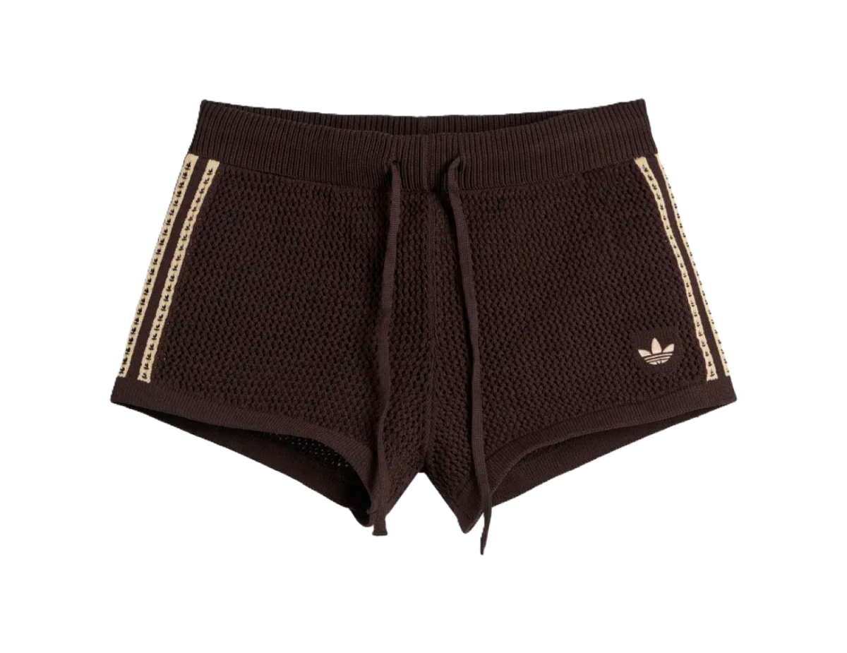 Adidas Crochet Shorts Aurora Coffee Magic Beige