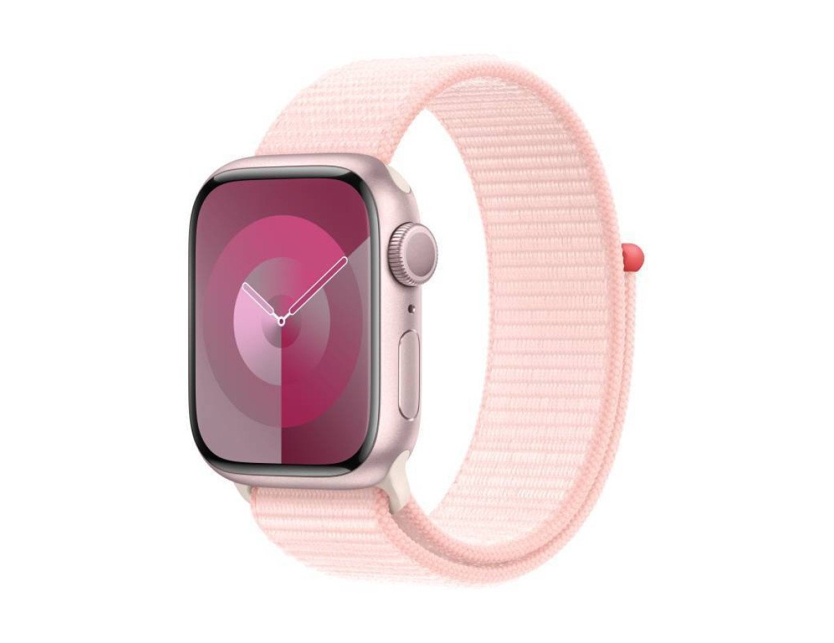 Apple Watch Series 9 Aluminium 41mm Αδιάβροχο με Παλμογράφο (Pink με Light Pink Sport Loop)
