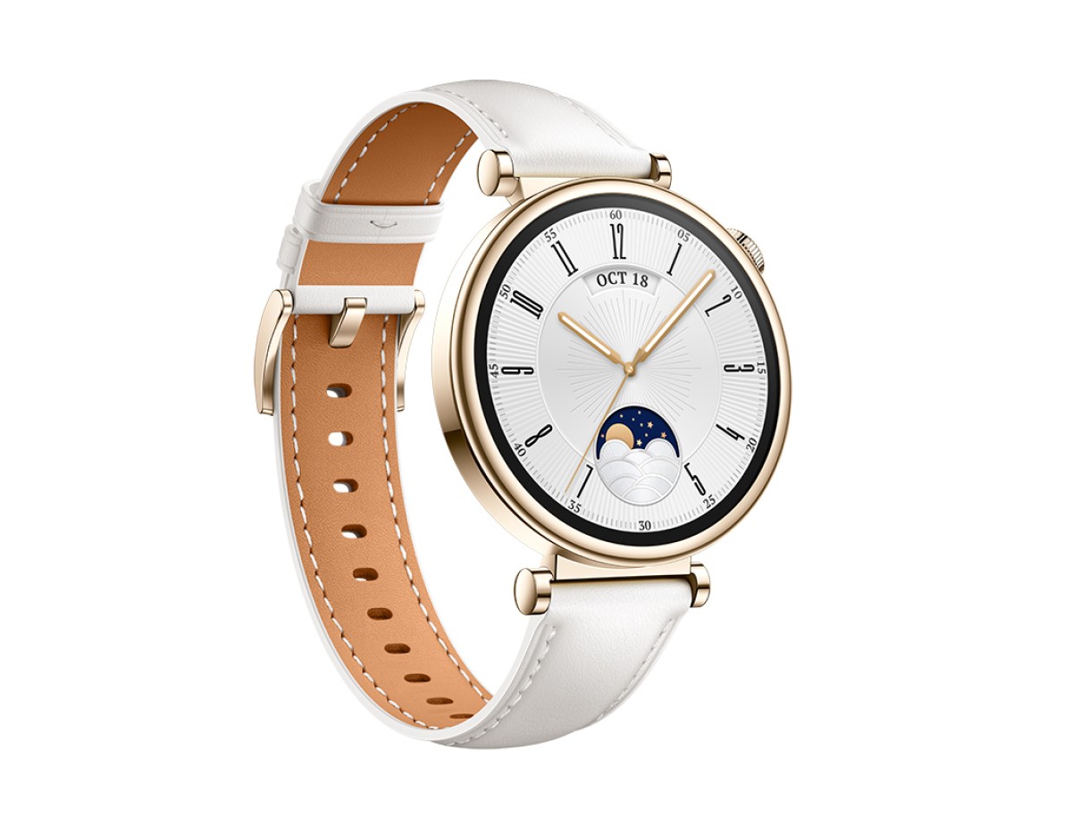 Huawei Watch GT 4 Stainless Steel 41mm Αδιάβροχο με Παλμογράφο (White Leather Strap)