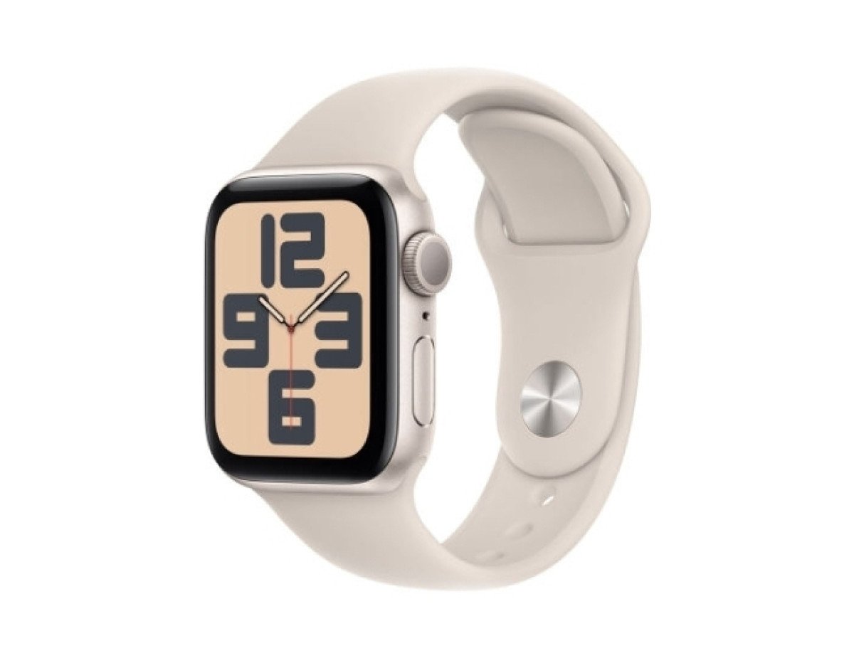 Apple Watch SE 2023 Aluminium 44mm Αδιάβροχο με Παλμογράφο (Starlight με Starlight Sport Band (M/L))