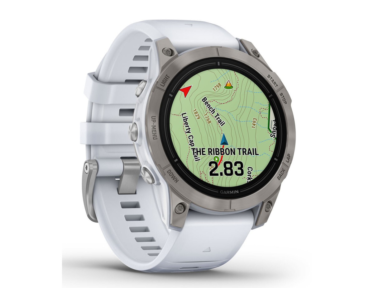 Garmin Epix Pro (Gen 2) Sapphire Edition Titanium 47mm Αδιάβροχο Smartwatch με Παλμογράφο (Whitestone Silicone Band)