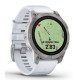 Garmin Epix Pro (Gen 2) Sapphire Edition Titanium 47mm Αδιάβροχο Smartwatch με Παλμογράφο (Whitestone Silicone Band)